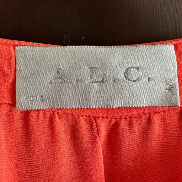 A.L.C. | Silk Draped Back Blouse - Hot Coral - Size Medium - Picture 2 of 6